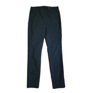 WHO WHAT WEAR Black White Polka Dot Stretch Waist Zip Back Pants Womens‎ Size 4
